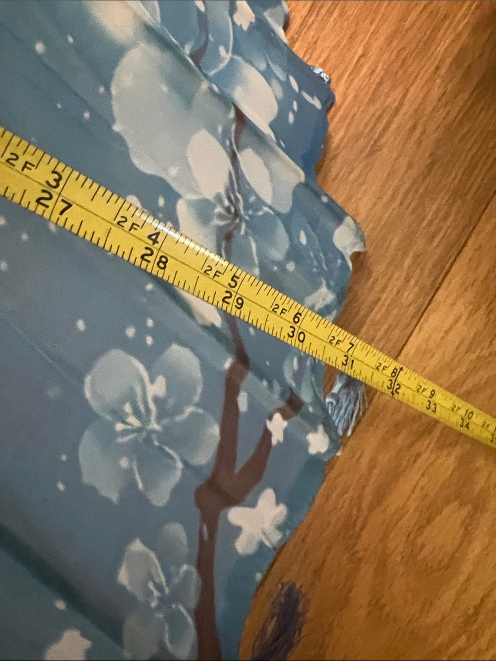 #2536* “22x32” Blue Floral Butterfly Paper Parasol Epcot International Umbrella - Picture 3 of 17